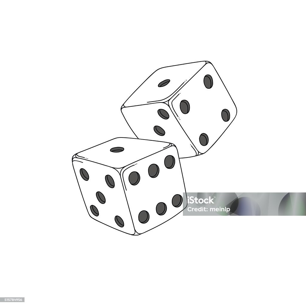 Hai Khối Xúc Xắc Kiểu Phim Hoạt Hình Màu Trắng Hình minh họa Sẵn ...