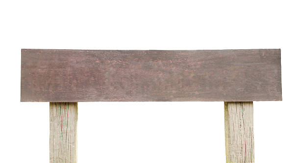istock Old weathered wood sign isolated on a white background 515785111