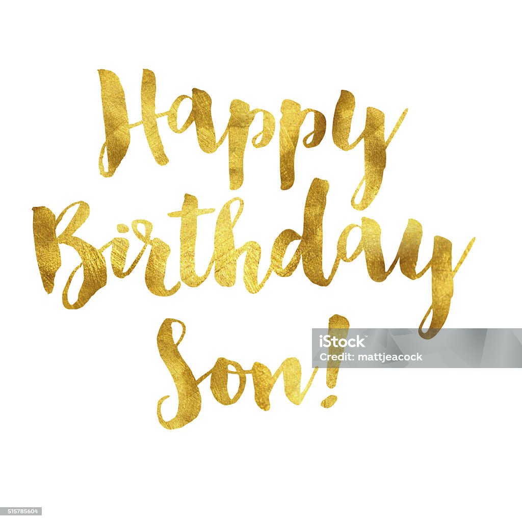 Gold Foil Happy Birthday Son Message Stock Illustration - Download ...