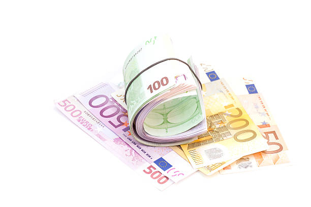 istock Euro banknotes under rubber band on banknotes 515786778