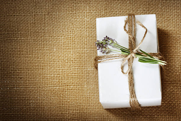 istock Homemade Giftbox with Lavender Sprig 515786927