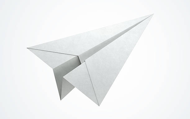 paper airplane flying - 折疊的 插圖 個照片及圖片檔