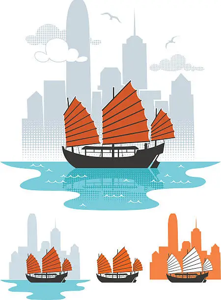 Vector illustration of Hong Kong