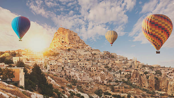 istock Hot air balloons flying over Goreme cappadocia. 515802174