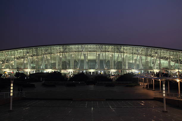 Guangzhou Baiyun international airport terminal (evening scene) Guangzhou Baiyun international airport terminal (evening scene) Guangzhou Baiyun International Airport stock pictures, royalty-free photos & images