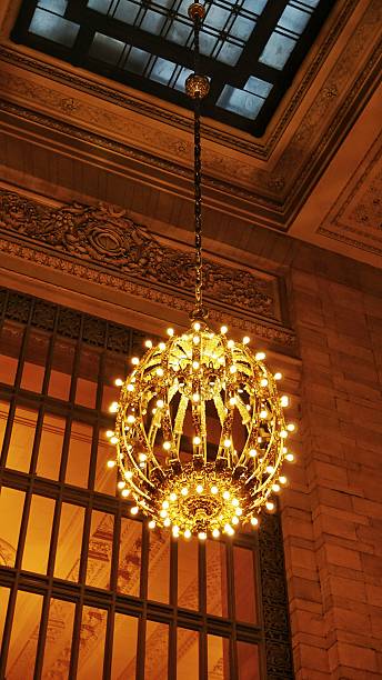 istock Grand Central Station Antique Globe Shaped Hanging Chandelier Light, NYC 515804056