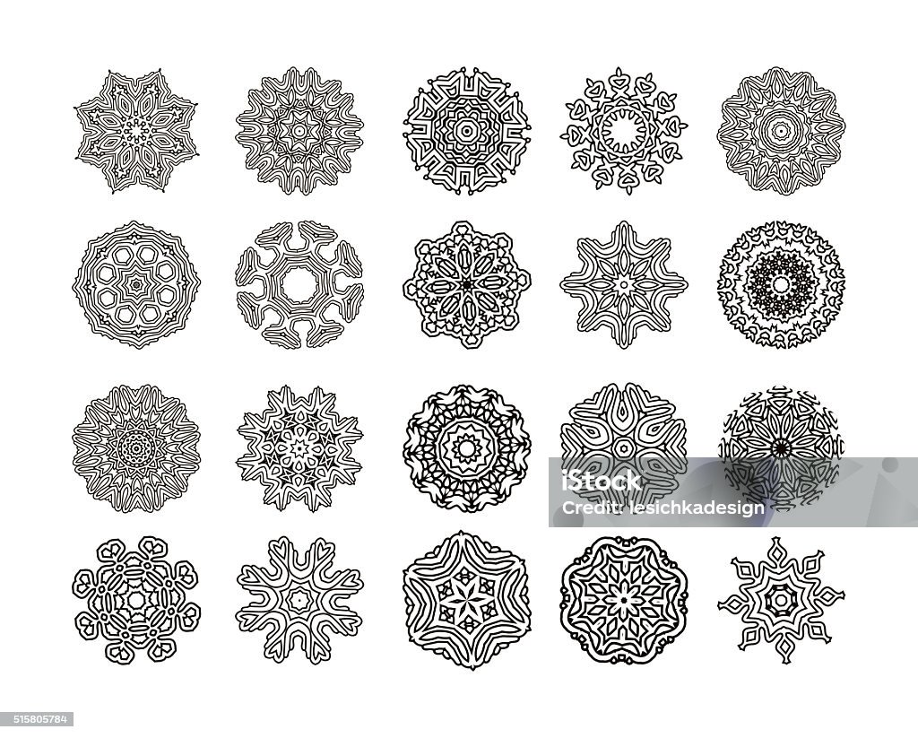 Pattern Circular Simple Circular Pattern Set Stock Illustration - Download Image Now - Circle ...