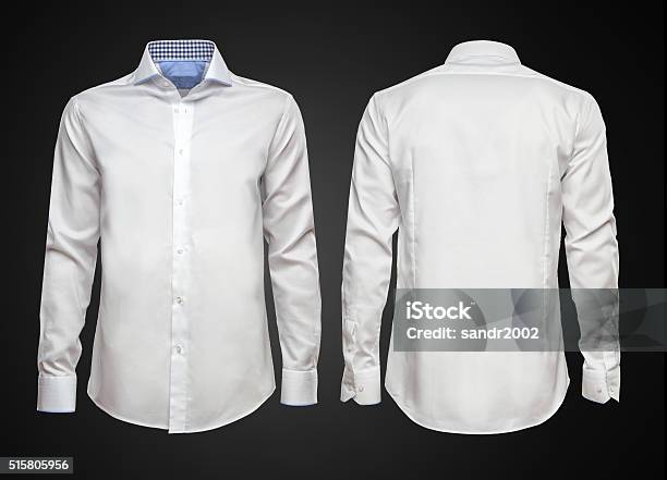 White Shirt On Dark Background Businessman Clothes Stock Photo - Download Image Now