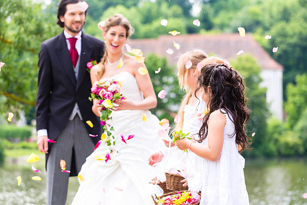 Happy family at wedding day