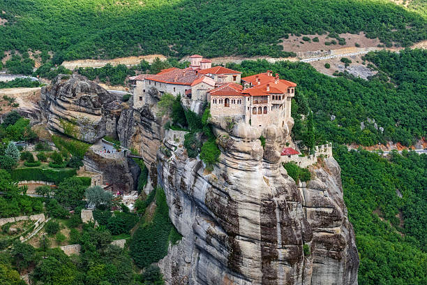 Monastery of Varlaam, Meteora, Greece Great Monastery of Varlaam on the high rock in Meteora, Thessaly, Greece monastery stock pictures, royalty-free photos & images