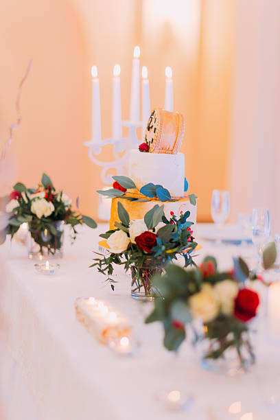 istock Beautiful wedding table decorated with candles and flowers 515808812