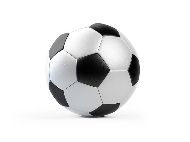 istock Black and White Football Ball on White 515809504