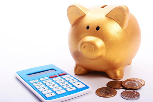 istock Safe piggy with calculator and coins from Brazil 515811296