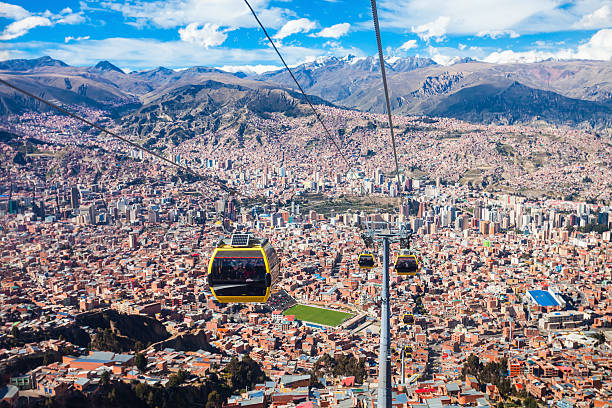 Cable car, LaPaz Cable car in La Paz city, Bolivia bolivia stock pictures, royalty-free photos & images