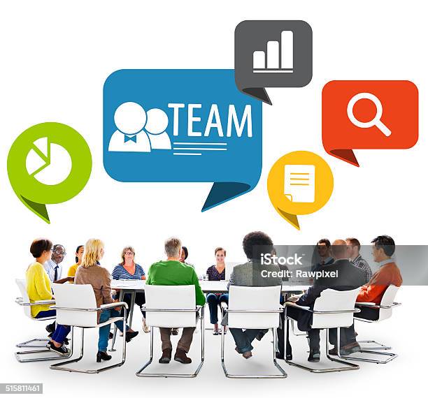 Diverse People Doing Team Discussion Stock Photo - Download Image Now - Adult, Brainstorming, Business
