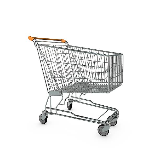istock Shopping cart isolated on white 515812166