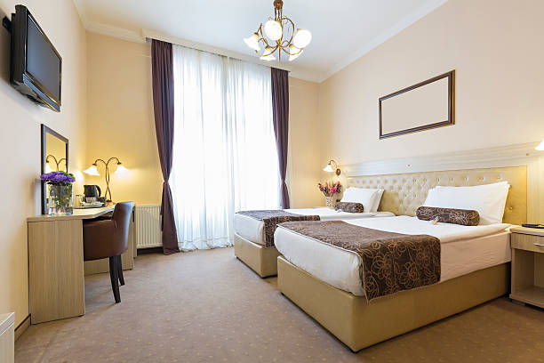 istock Interior of an elegant twin room 515812186