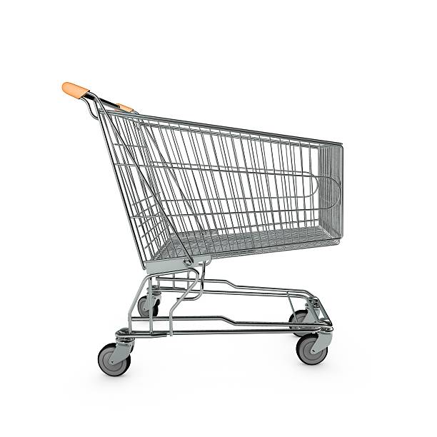 istock Shopping cart isolated on white 515812236