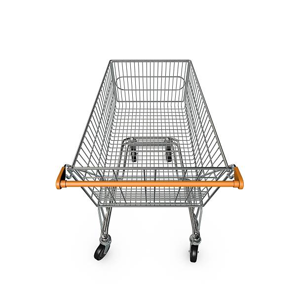 istock Shopping cart isolated on white 515812298