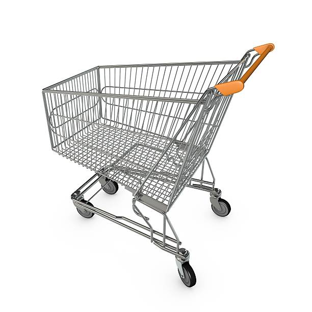 istock Shopping cart isolated on white 515812368