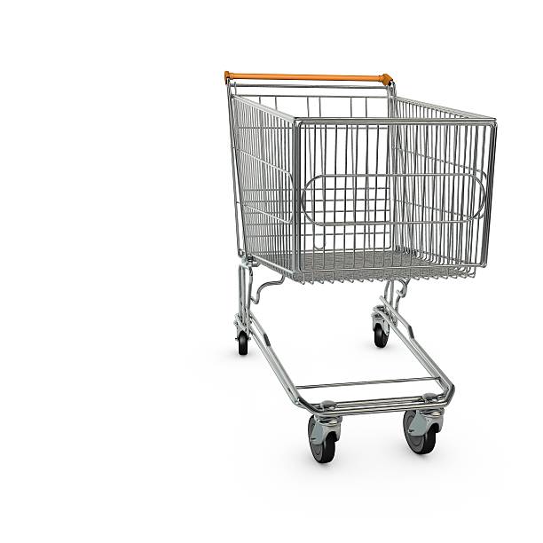 istock Shopping cart isolated on white 515812432