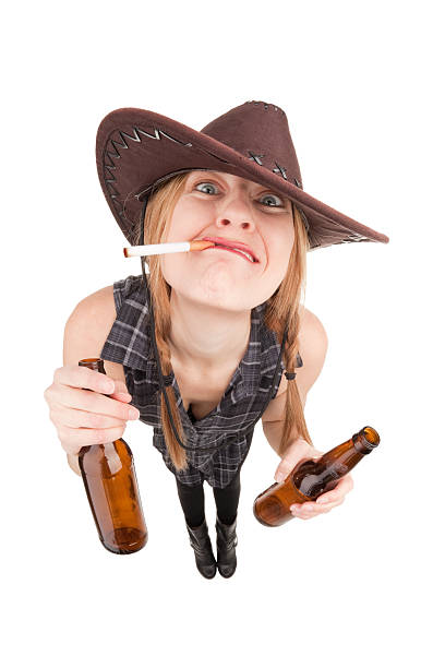 istock Fisheye Redneck Woman Smoking And Drinking 515813340