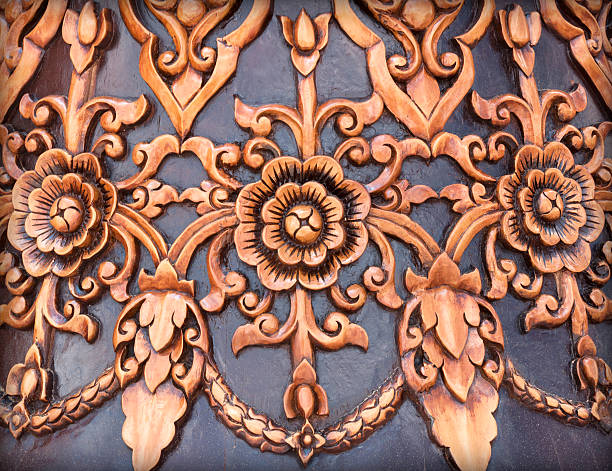 istock Background texture of wood carving. 515813419