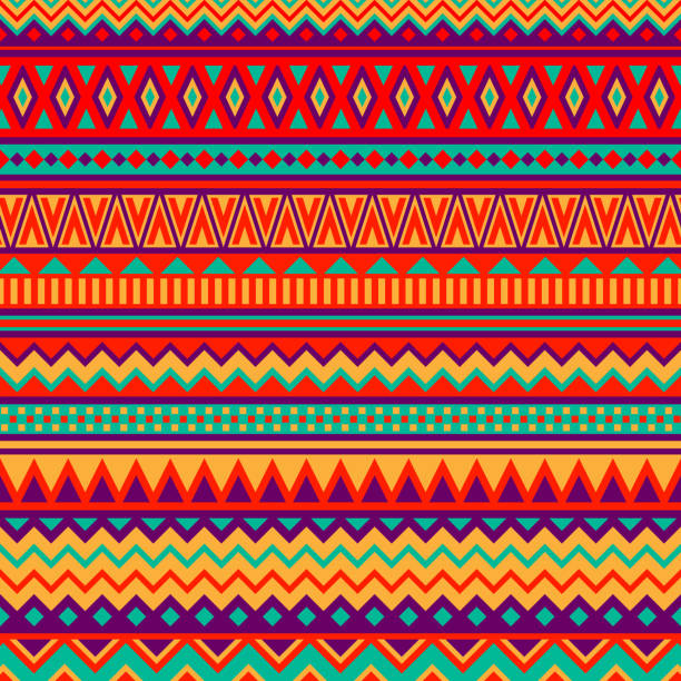 mexican folk art patterns - meksika kültürü stock illustrations