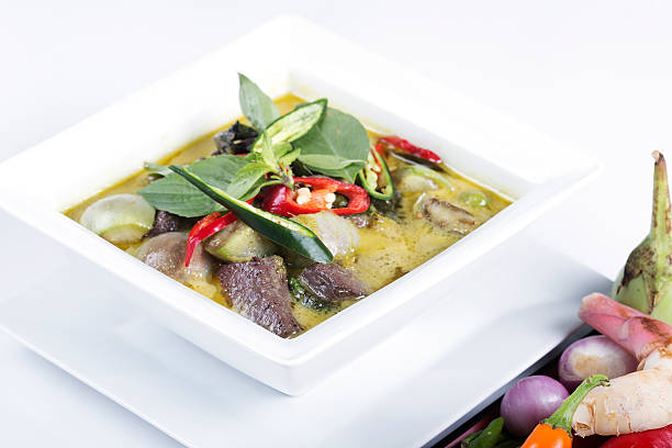 Green curry Chicken soup Thai spicy food