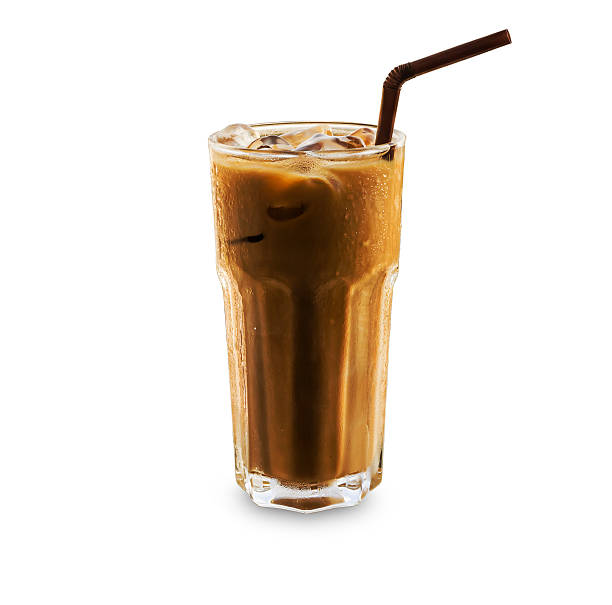 istock Iced coffee in a glass isolated and white background 515815638