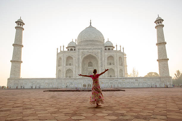 Taj Mahal au lever du soleil, Agra, Inde lumière - Photo