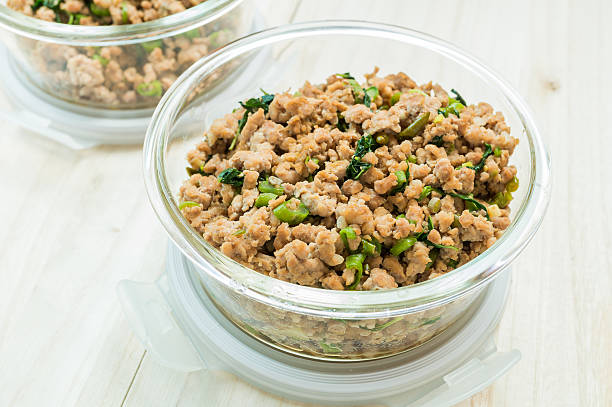 istock Close up of stir fried minced pork and basil 515816428