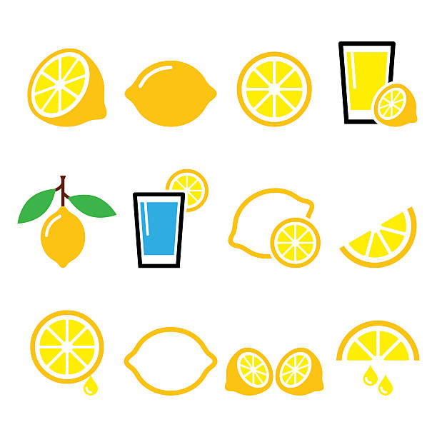 cytryna, limonka ikony ustaw - ready to eat stock illustrations
