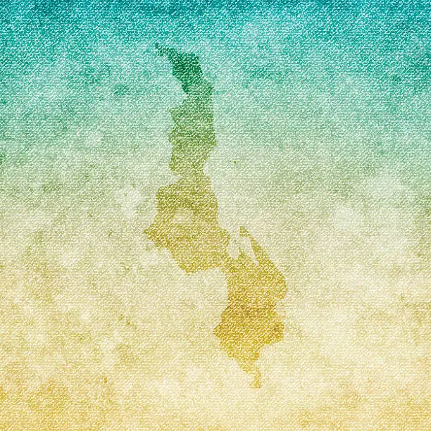 Vector illustration of Malawi Map on grunge Canvas Background