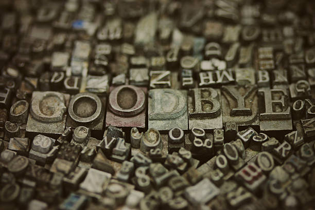 istock Close up of typeset letters with the word Goodbye 515825384