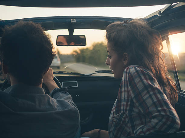 istock Young Couple Trip With Vintage Car 515826448