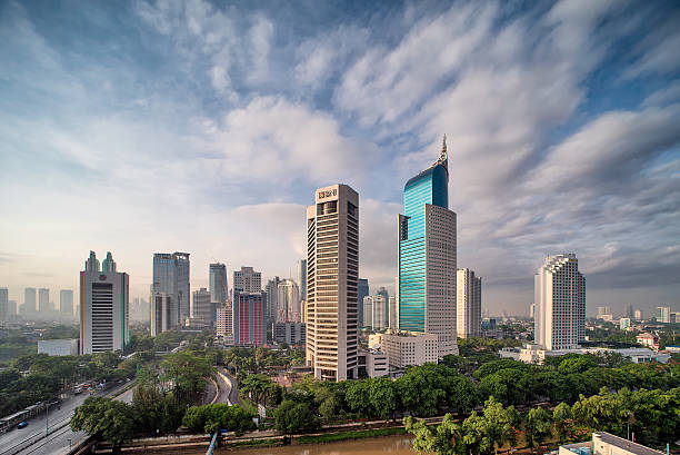 Jakarta City Its a nice sunrise picture of Jakarta City. indonesia stock pictures, royalty-free photos & images