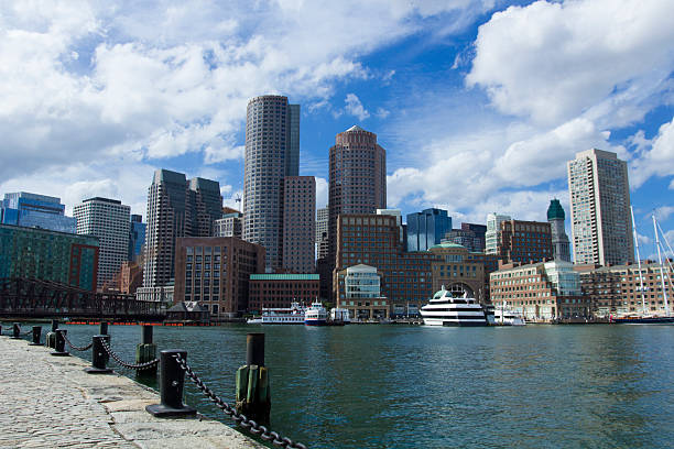 istock Boston Skyline with Financial District and Boston Harbor at Sunrise 515831382