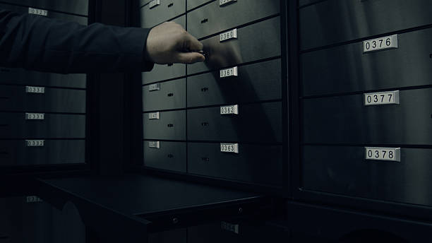 istock Opens one of safety deposit box 515834582