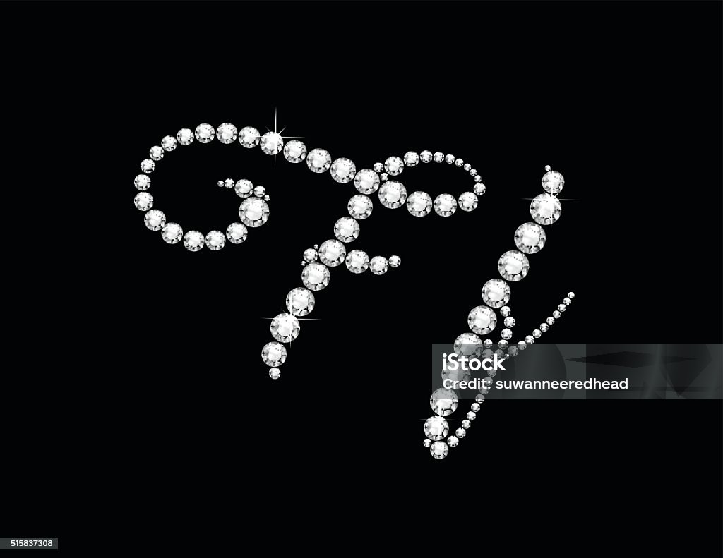 Script F Diamond Stone Ff Diamond Script Jeweled Font Stock Illustration - Download Image Now ...