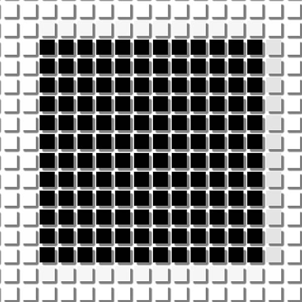 Square. The simple geometric pattern of black squares with shadowed frame. Set of dot patterns. Halftone pattern for the posters, banners, leaflets, flayers, presentations,