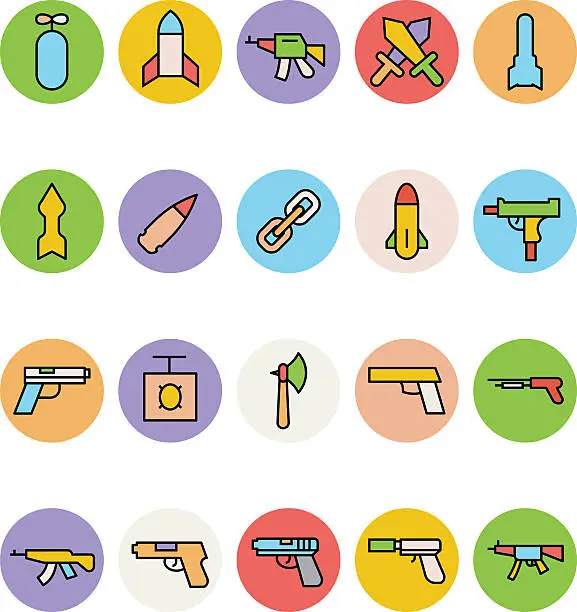 Vector illustration of Weapons Vector Icons 4