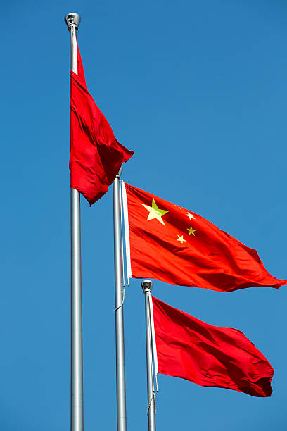 istock Three Chinese national flag in Shanghai 515839991