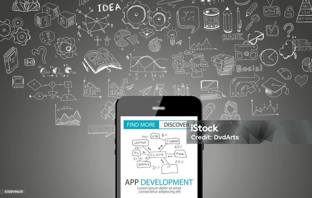 Development Background Designs App Development Concept Background With Doodle Design Style Stock ...