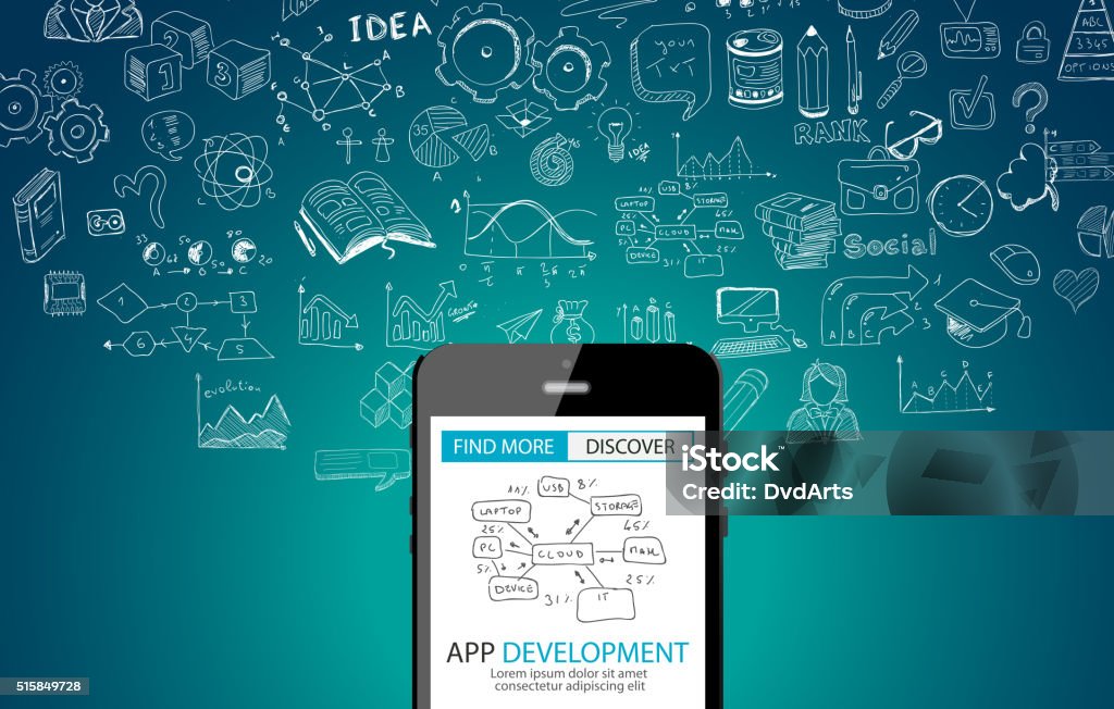 Development Background Designs App Development Concept Background With Doodle Design Style Stock ...
