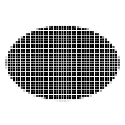 Ellipse. The simple geometric pattern of black squares with shadowed frame. Set of dot patterns. Halftone pattern for the posters, banners, leaflets, flayers, presentations,