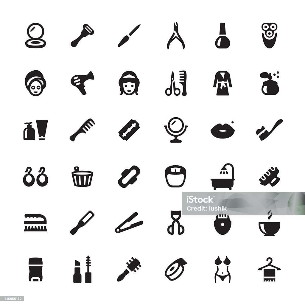 Beauty Product and Spa vector symbols and icons Beauty Product and Spa related symbols and icons. Beauty stock vector