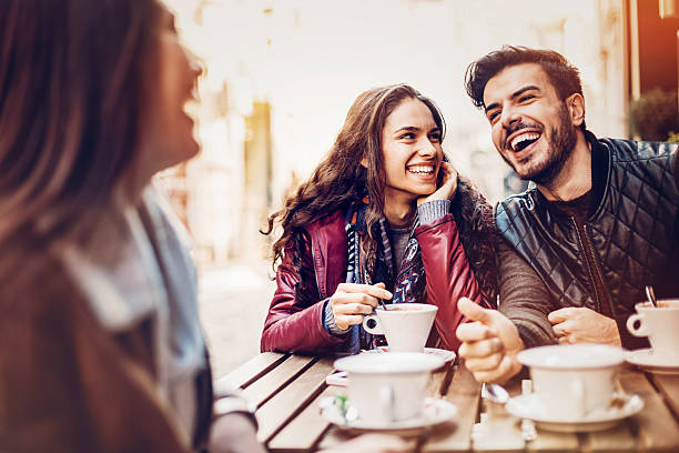 istock Couple having coffee with a friend 515855994