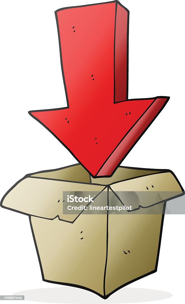 Cartoon Empty Box With Arrow Stock Illustration - Download Image Now