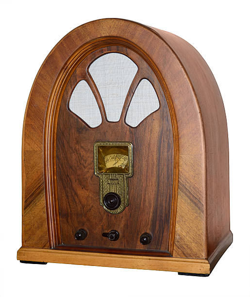 istock Old wooden retro radio 515860622